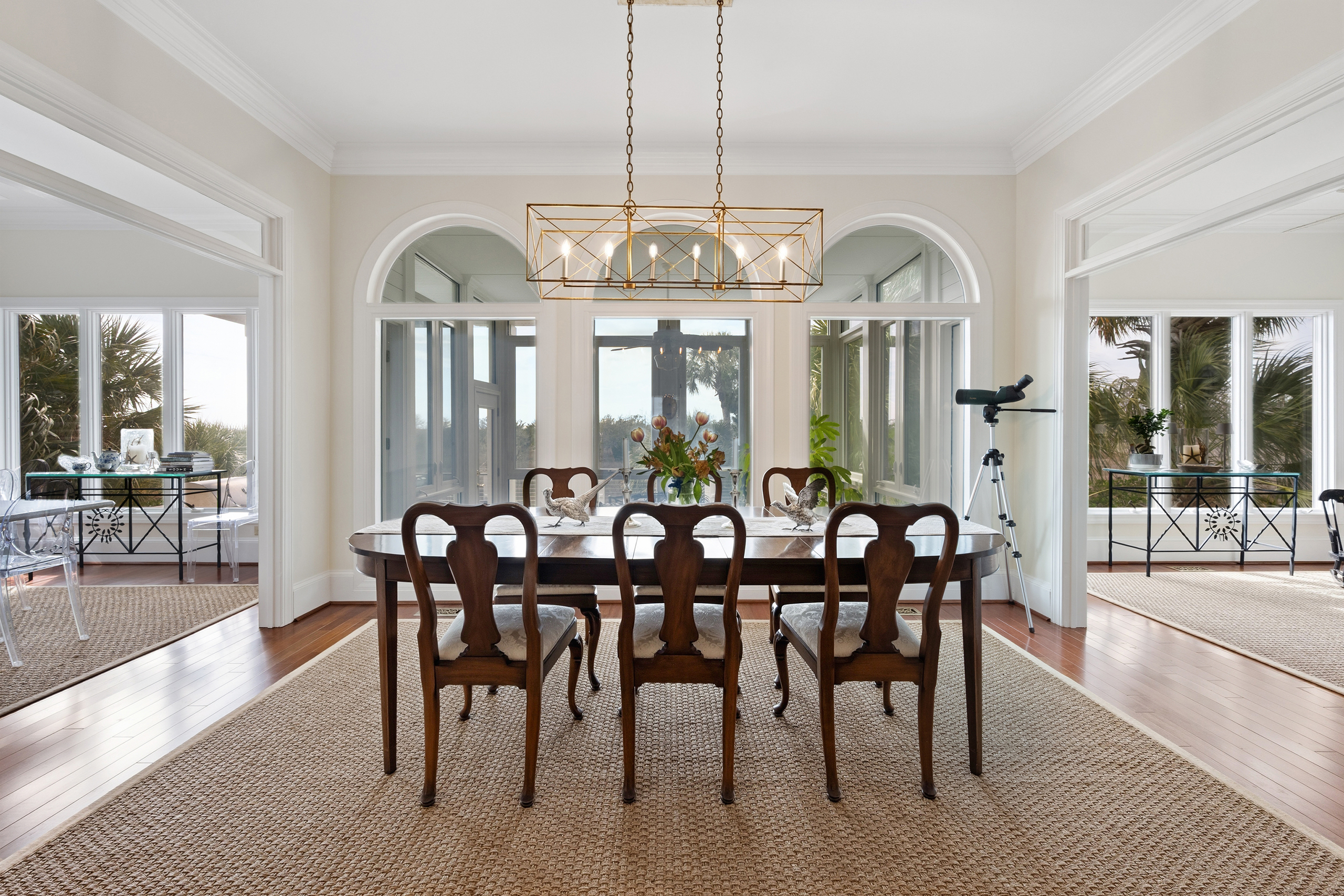 Luxury vinyl flooring in a modern living room