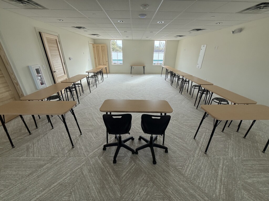 Winyah Dental Group training classroom with patterned gray commercial carpet tile