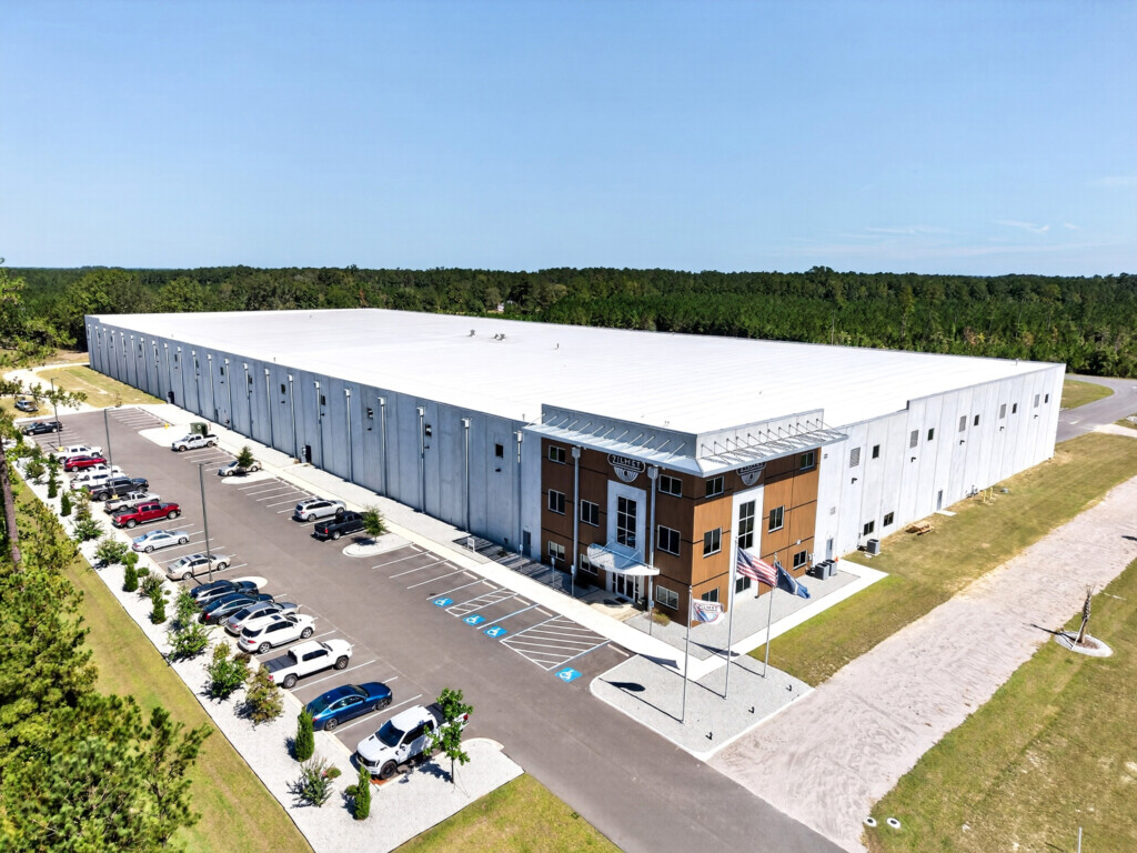 Aerial view of the Zilmet USA facility and parking lot, a commercial tile flooring project by J&S Flooring in Georgetown, SC