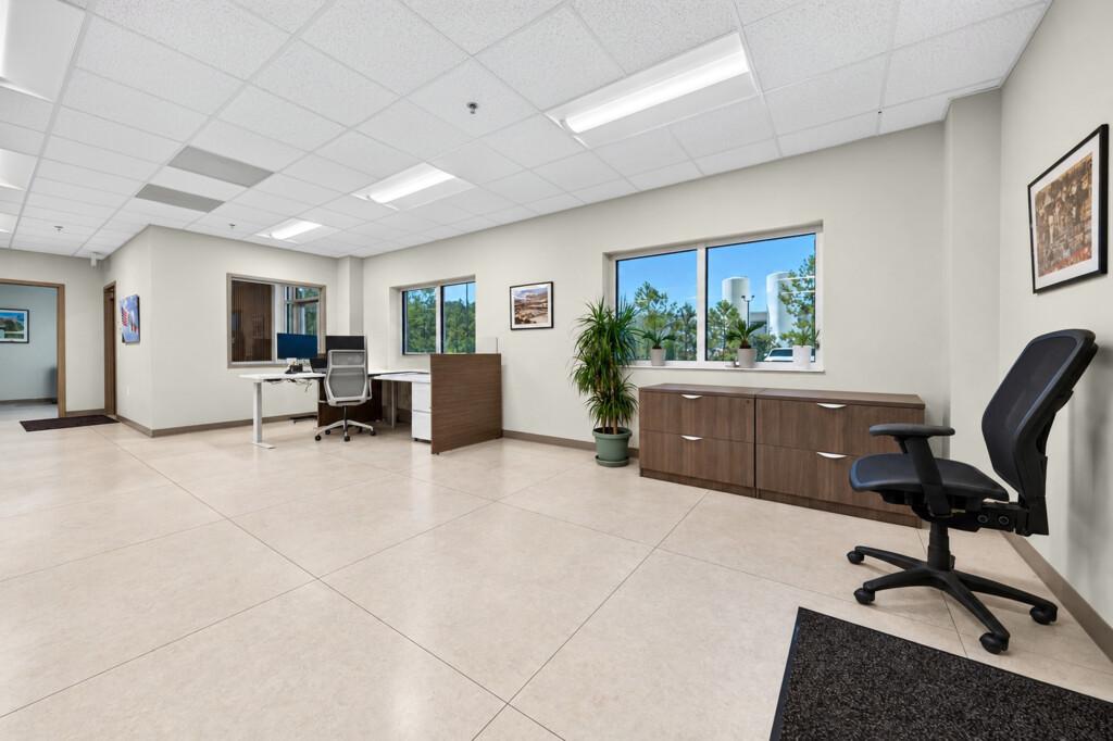 Zilmet USA private office with credenza and porcelain tile flooring
